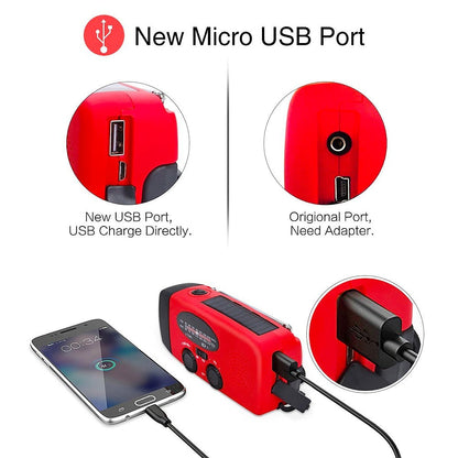 🎄🎁 Portable Emergency Solar/Dynamo ⚡ Radio 📻 LED Flashlight 🔦 6000mAh Power Bank 🔋